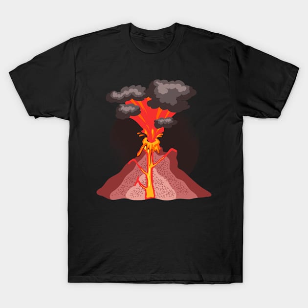 Volcano geology nature illustration motif T-Shirt by Realfashion